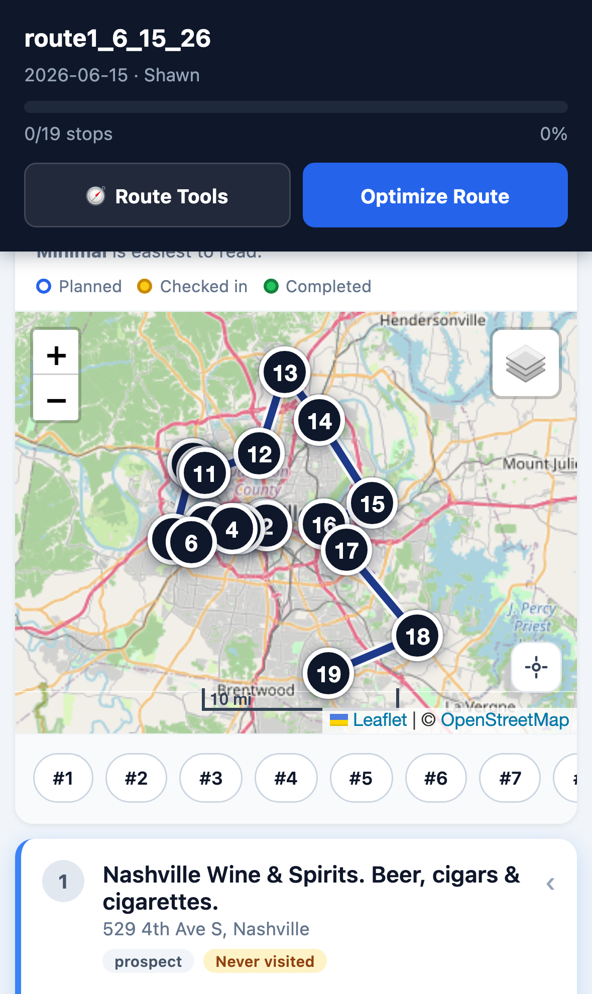RouteBud mobile route app for field reps